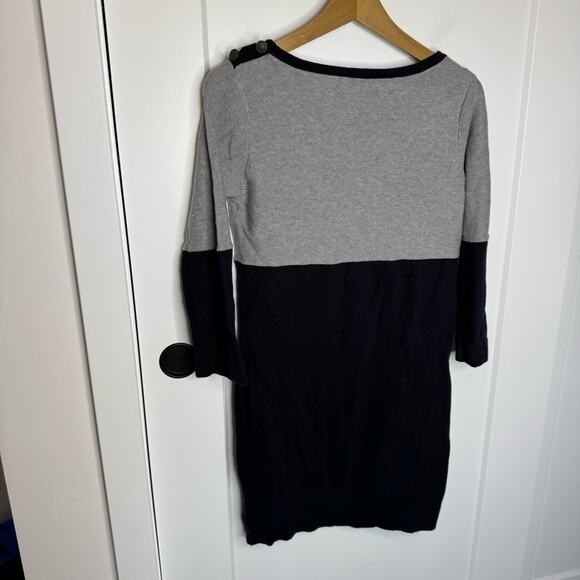 Rag & Bone Burnley Cashmere Blend Colorblock Gray Navy Sweater Knit Dress Large - Picture 5 of 7